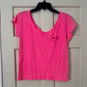 Hollister Women's Bright Pink Short Sleeve Tee